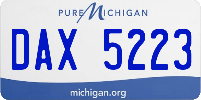 MI license plate DAX5223