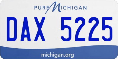 MI license plate DAX5225