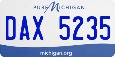 MI license plate DAX5235