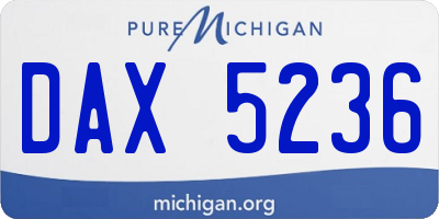 MI license plate DAX5236