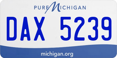 MI license plate DAX5239