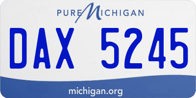 MI license plate DAX5245