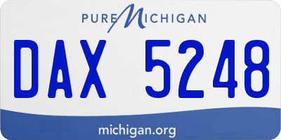 MI license plate DAX5248