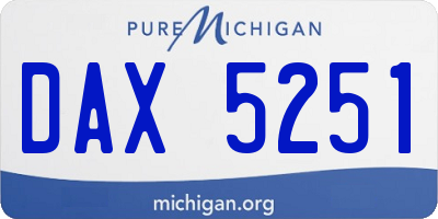 MI license plate DAX5251
