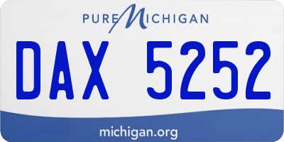 MI license plate DAX5252