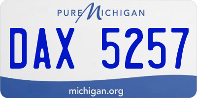 MI license plate DAX5257