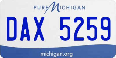 MI license plate DAX5259