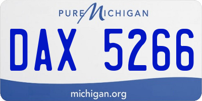 MI license plate DAX5266