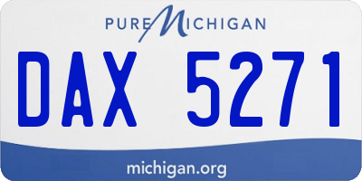 MI license plate DAX5271