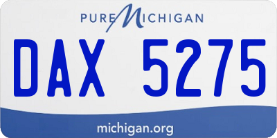 MI license plate DAX5275