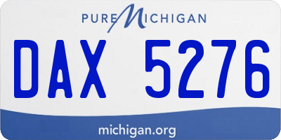 MI license plate DAX5276