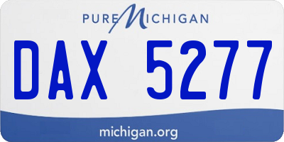 MI license plate DAX5277