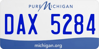 MI license plate DAX5284