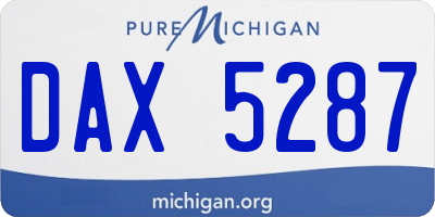 MI license plate DAX5287