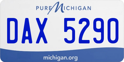 MI license plate DAX5290