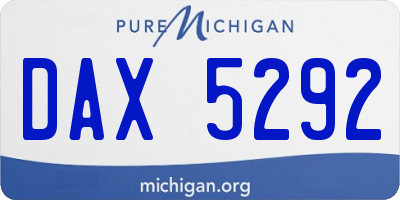 MI license plate DAX5292