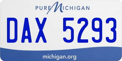 MI license plate DAX5293