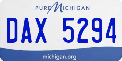 MI license plate DAX5294