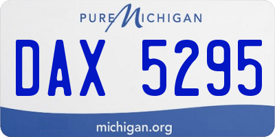 MI license plate DAX5295