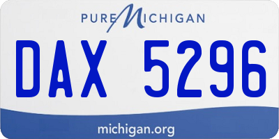 MI license plate DAX5296