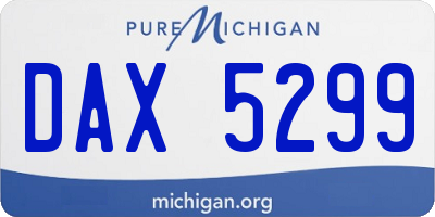 MI license plate DAX5299