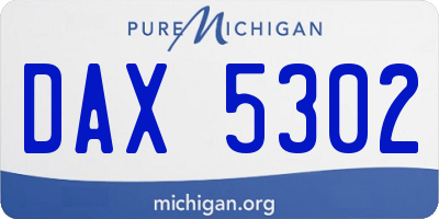 MI license plate DAX5302