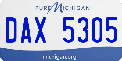 MI license plate DAX5305