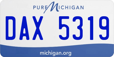 MI license plate DAX5319