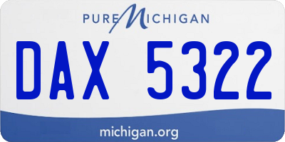 MI license plate DAX5322