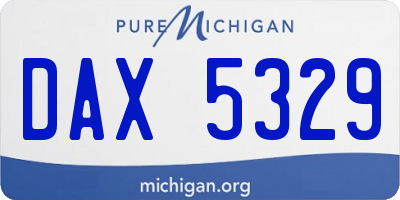 MI license plate DAX5329