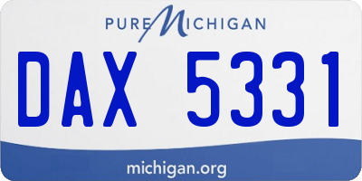 MI license plate DAX5331