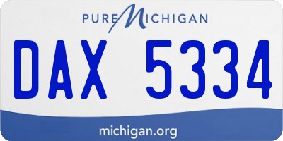 MI license plate DAX5334