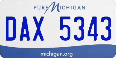 MI license plate DAX5343