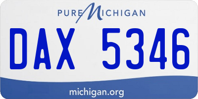 MI license plate DAX5346