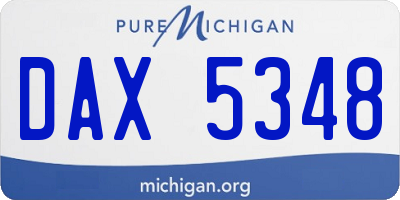 MI license plate DAX5348
