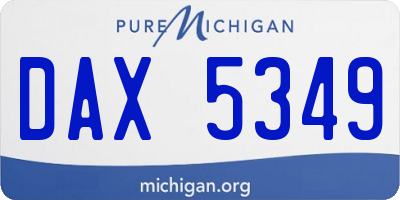 MI license plate DAX5349