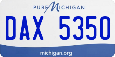 MI license plate DAX5350