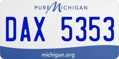 MI license plate DAX5353