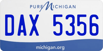 MI license plate DAX5356