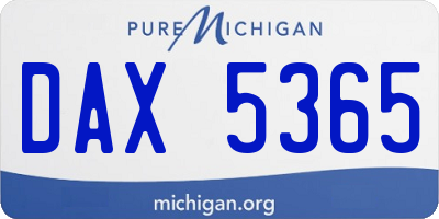 MI license plate DAX5365