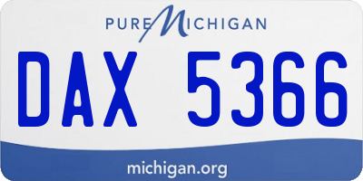 MI license plate DAX5366