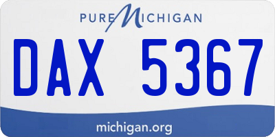 MI license plate DAX5367