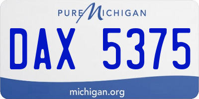 MI license plate DAX5375