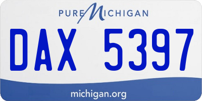 MI license plate DAX5397
