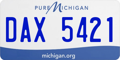 MI license plate DAX5421