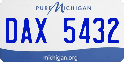 MI license plate DAX5432