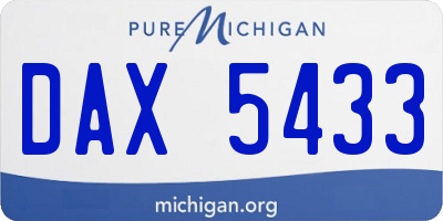 MI license plate DAX5433