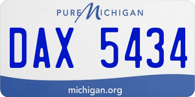 MI license plate DAX5434