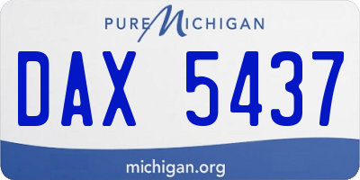MI license plate DAX5437