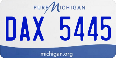 MI license plate DAX5445
